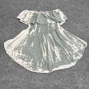 Promesa Romper Jumpsuit L Strapless Tie Dye Skort White Gray Summer